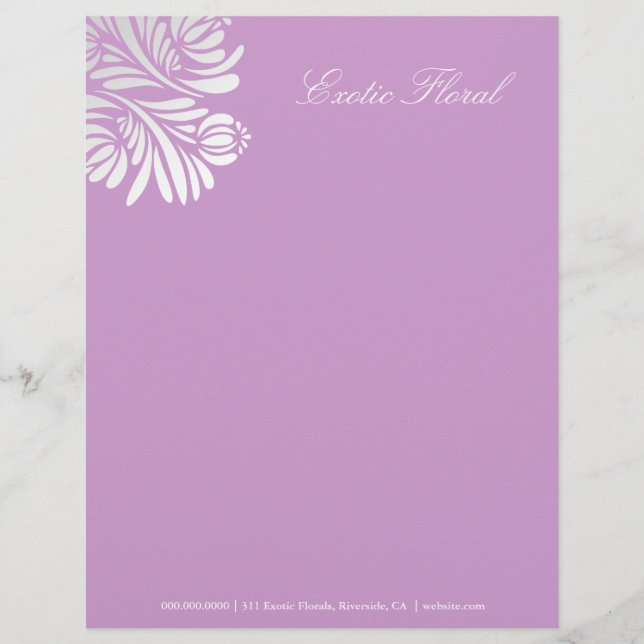 311-Exotic Floral | Purple Letterhead (Front)