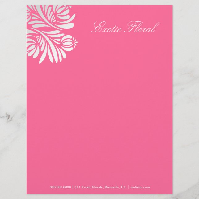 311-Exotic Floral | Rose Pink Letterhead (Front)