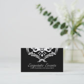 311 Exquisite Damask Black Business Card (Standing Front)