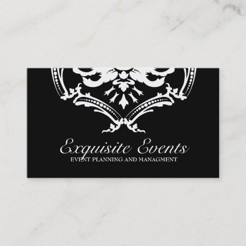 311 Exquisite Damask Black Business Card Templates
