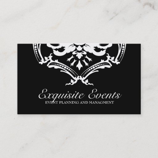 Customizable 311 Exquisite Damask Black Business Card Templates