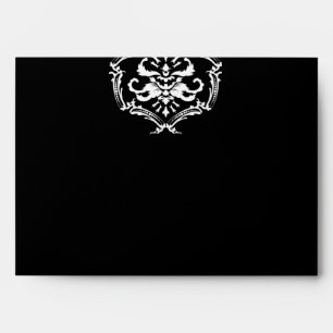311-Exqusite Black Damask Envelope 5x7
