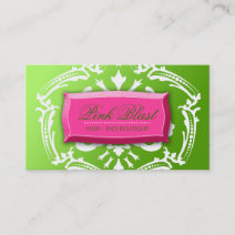 311-Exqusite Lime Blast Damask Business Card