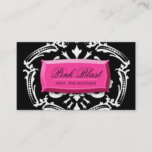 311 Exqusite Pink Blast Damask | Hott Pink Business Card