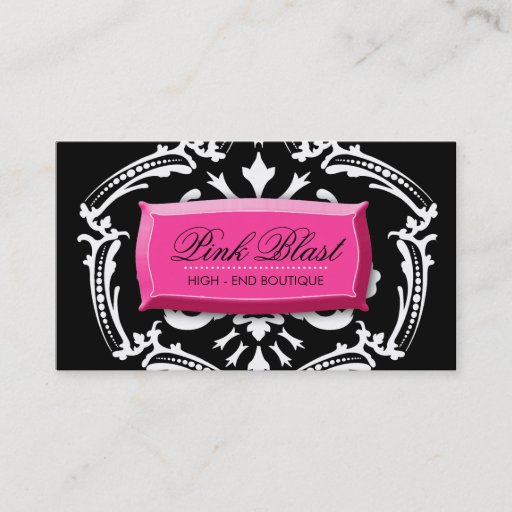 Customizable 311 Exqusite Pink Blast Damask | Hott Pink Business Card