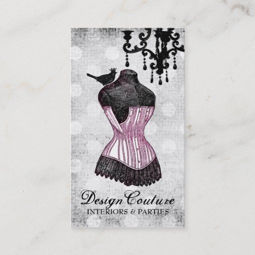 Customizable 311 Fabulously French Dress Form Business Card Template