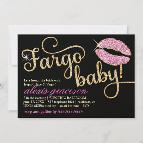 311 Fargo Baby Glitzy Kiss Metallic Invitations