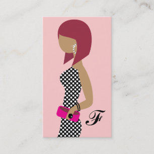 311 Fashionista Powder My Nose Pink Red Head Bob 2 Business Card