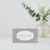311 Faux Silver Sparkle Glitter Business Card (Standing Front)
