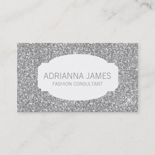 311 Faux Silver Sparkle Glitter Business Cards