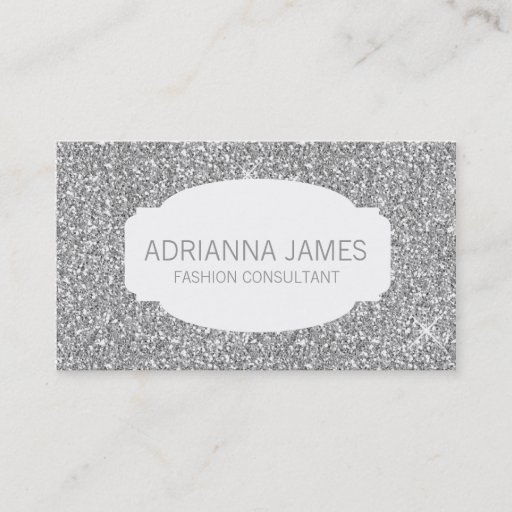 Customizable 311 Faux Silver Sparkle Glitter Business Cards