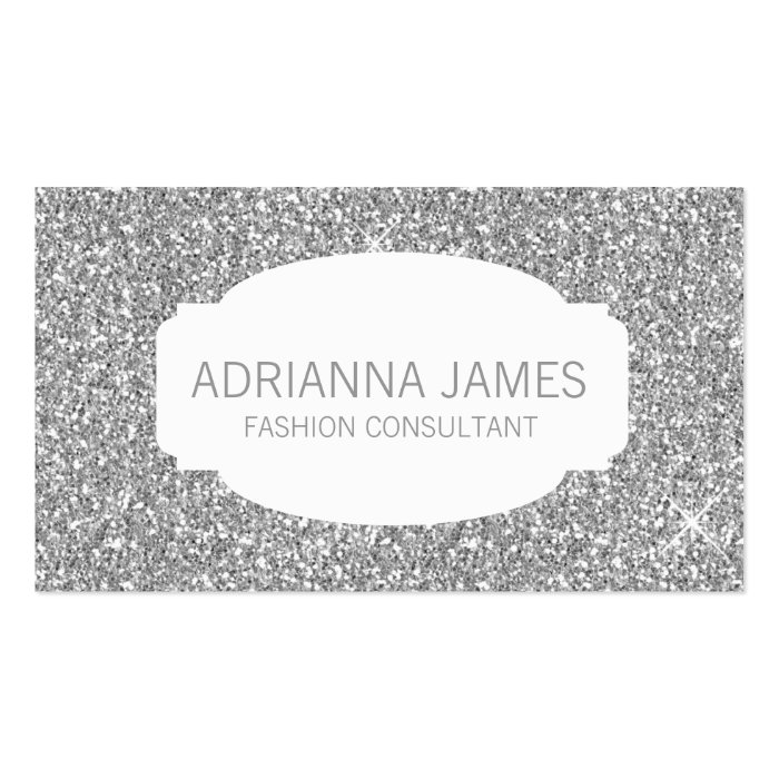 311 Faux Silver Sparkle Glitter Business Cards