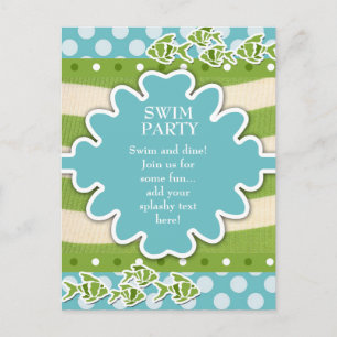 311 FISH IN THE SEA BLUE INVITATION POSTCARD