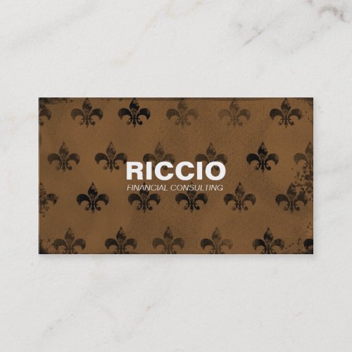 311-FLEUR DE GRUNGE TAN BUSINESS CARDS