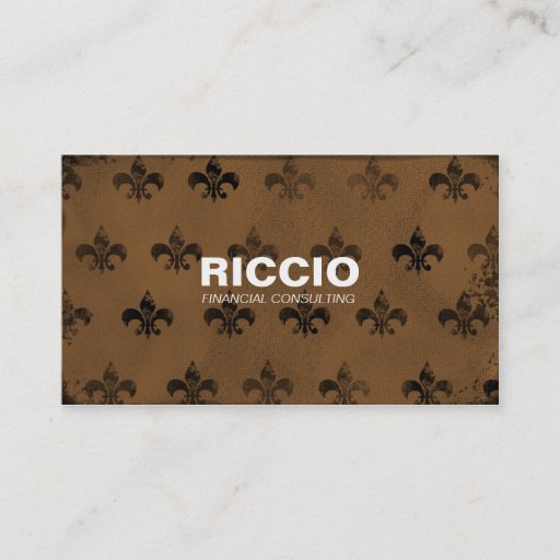 Customizable 311-FLEUR DE GRUNGE TAN BUSINESS CARDS