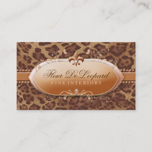 Customizable 311 Fleur De Leopard with Diamonds Business Cards