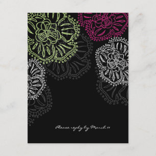 311-Floral Flatter RSVP Card Elegant Noir