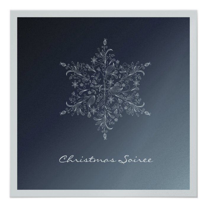 311 Floral Snowflake Midnight Fade Metallic Invites