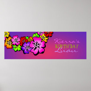 311-Flower Shower Birthday Banner Sunset Poster