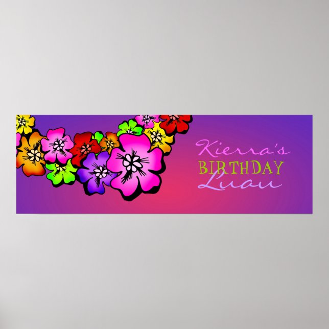 311-Flower Shower Birthday Banner | Sunset Poster (Front)