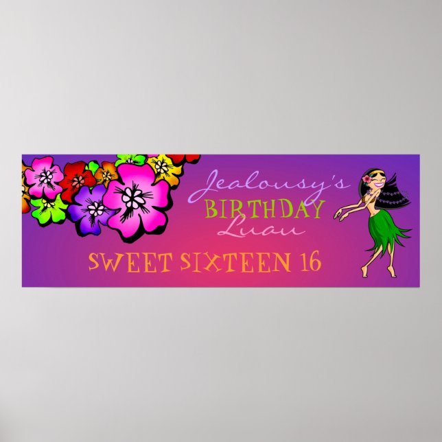 311-Flower Shower Birthday Banner | Sunset Poster (Front)