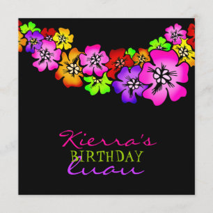 311 Flower Shower Lei Invitation Black
