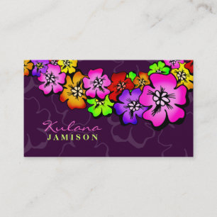 311-Flower Shower Lei Purple Business Card