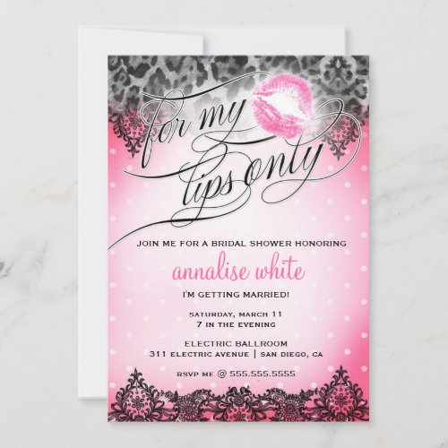 311 For My Lips Only Bachelorette Shower Invitation