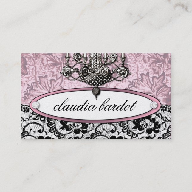311 Frenchie Budoir | Vintage Pink Business Card (Front)