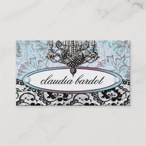311-Frenchie Budoir | Vintage Turquoise Business Card Templates