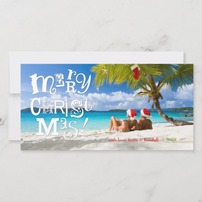 311-FUN-ky Merry Christmas Custom Photo Holiday Card (Front)