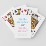 311 Gender Reveal Little Mister, Little Miss Playing Cards at Zazzle