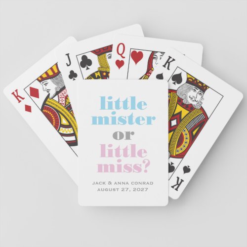 311 Gender Reveal Little Mister Little Miss Poker Cards