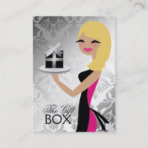 311 Gift Box Cutie Wavy Blonde Damask Business Card