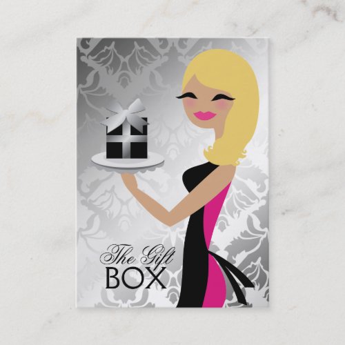 311 Gift Box Cutie Wavy Blonde Damask Business Card