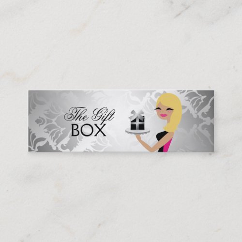 311 Gift Box Cutie Wavy Blonde Damask Business Card Templates