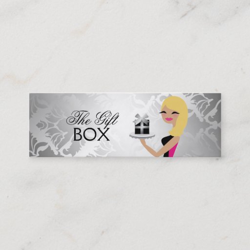 Customizable 311 Gift Box Cutie Wavy Blonde Damask Business Card Templates