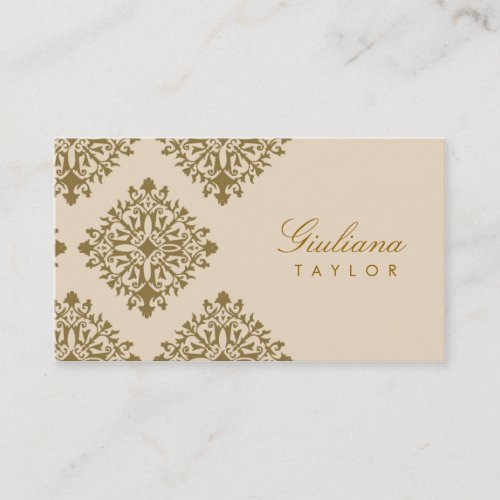 311-Giuliana Golden Damask Business Card Templates