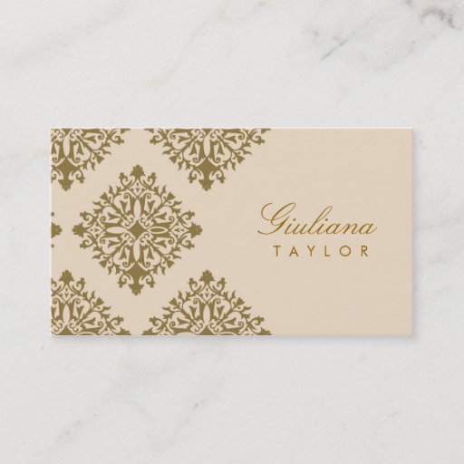 Customizable 311-Giuliana Golden Damask Business Card Templates