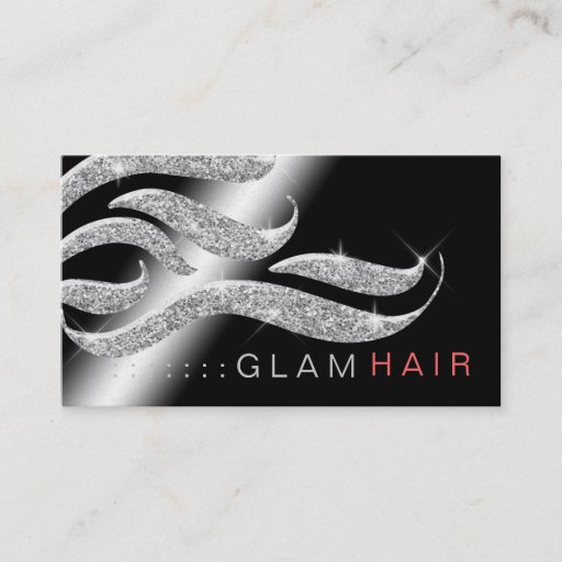 Customizable 311 Glam Hair Appointment Card Metallic Paper Business Card