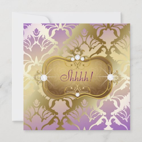 311 Glamorous Lilac Damask Surprise Invitations