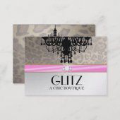 311 Glitz Boutique Leopard Diamond Pink Business Card (Front/Back)