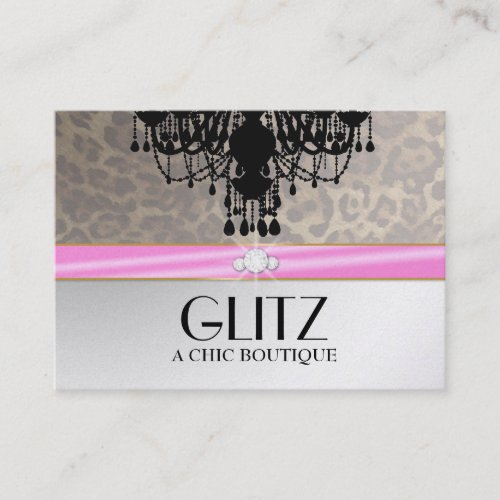 311 Glitz Boutique Leopard Diamond Pink Business Card