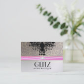 311 Glitz Boutique Leopard Diamond Pink Business Card (Standing Front)