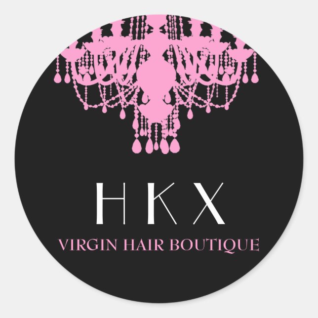 311 Glitz Boutique Pink Chandelier Classic Round Sticker (Front)