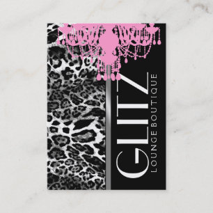 311 Glitz Boutique Pink Chandelier Leopard Business Card