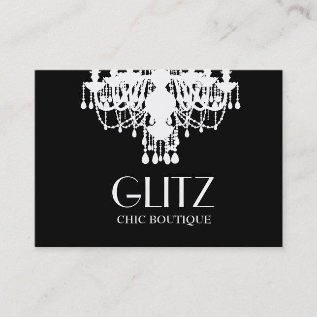 311 Glitz Boutique White Chandelier Business Card (Front)