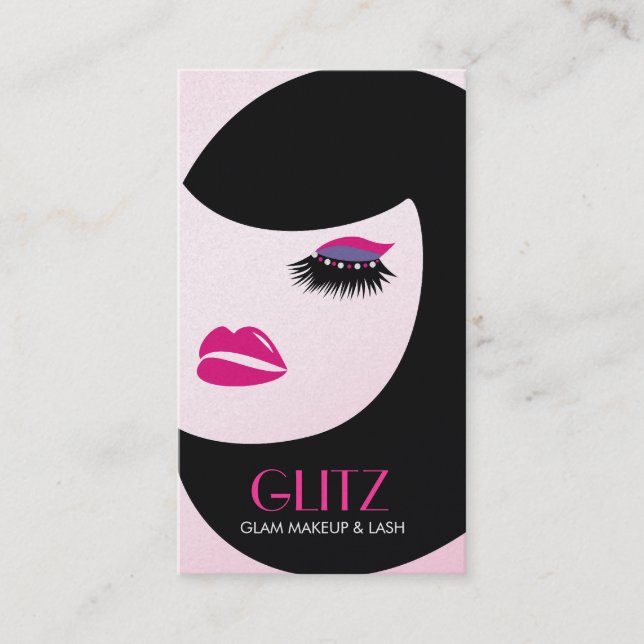 311 Glitz Lash Makeup Hot Pink Purple Shadow Appointment Card (Front)