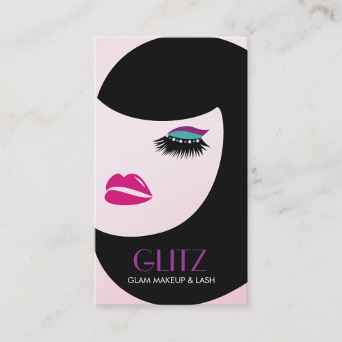 311-Glitz Lash/Makeup | Turquoise Shadow Business Card Templates