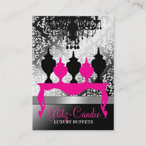 311 Glitzie Candie Pink Table Black Shimmer Business Card
